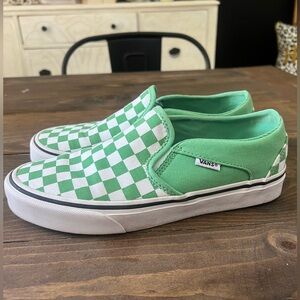 Green Checkered Vans